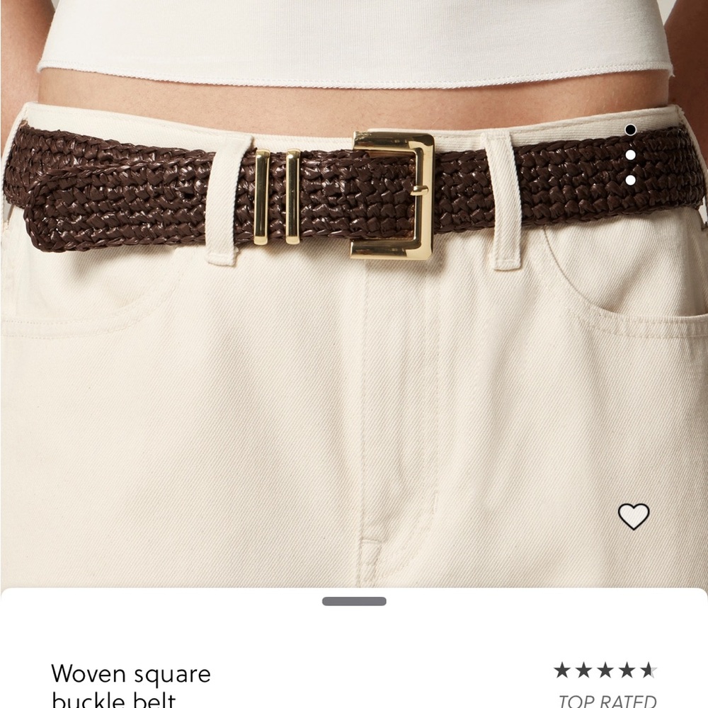 J. Crew Dark Brown Woven Belt with Gold Buckle